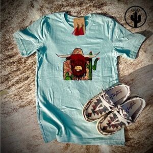 C.C Heather Blue Highlander Graphic Tee